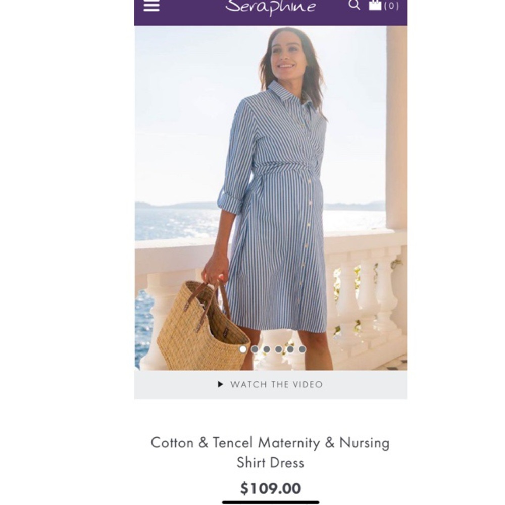 Cotton & Tencel Maternity & Nursing Shirt Dress